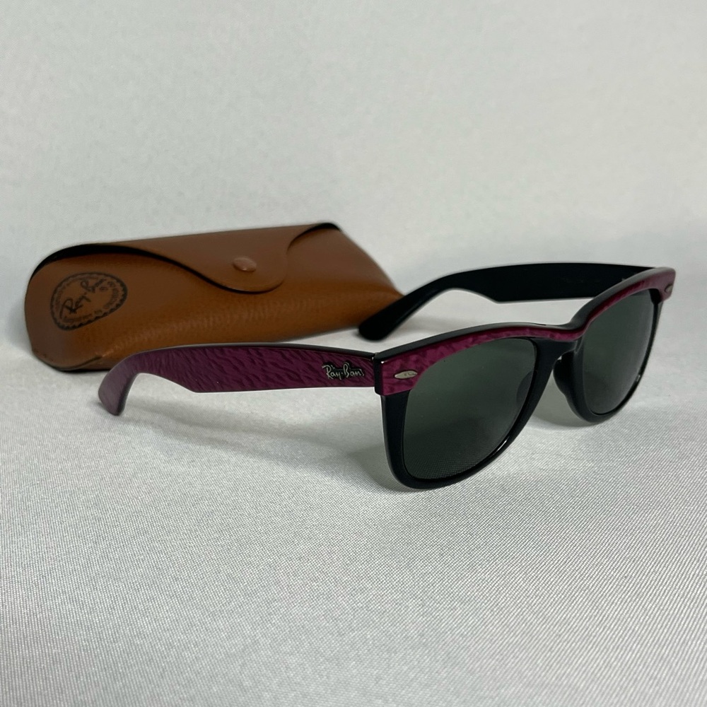 Vintage 80’s Ray-Ban Black and Purple Sunglasses Made in USA